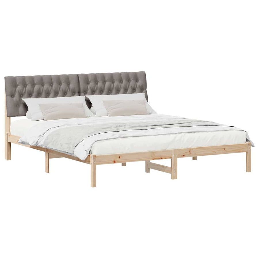 Bedframe met Gevoerd Hoofdgedeelte Bruin 180 x 200 cm