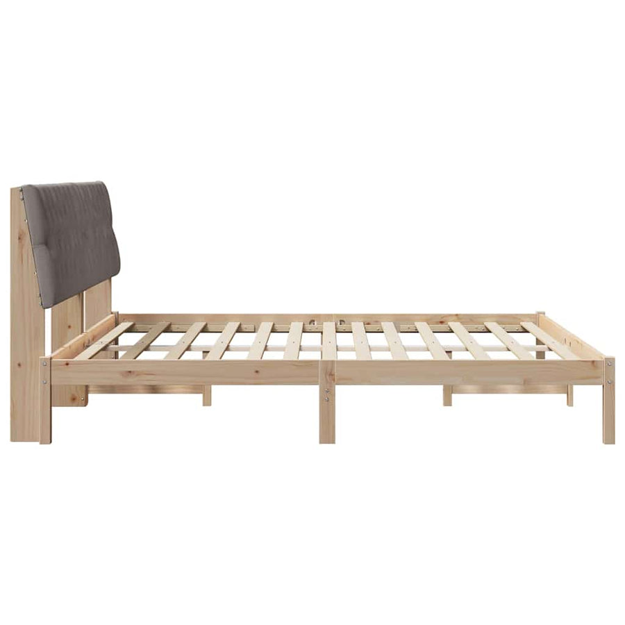 Bedframe met Gevoerd Hoofdgedeelte Bruin 180 x 200 cm