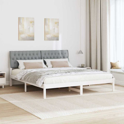 Bedframe met Gevoerd Hoofdgedeelte Wit 180 x 200 cm