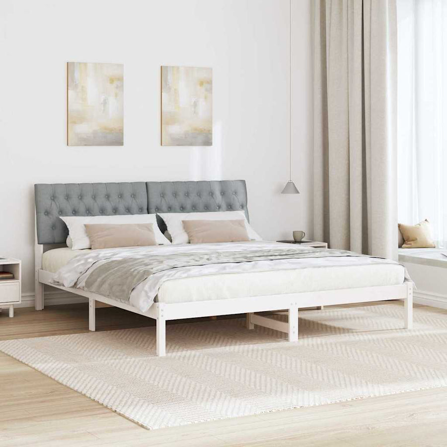 Bedframe met Gevoerd Hoofdgedeelte Wit 180 x 200 cm