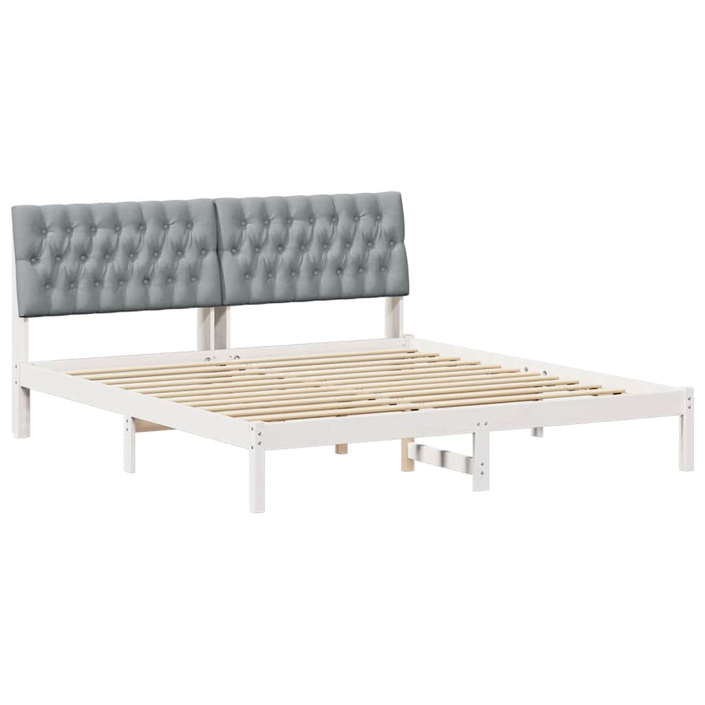 Bedframe met Gevoerd Hoofdgedeelte Wit 180 x 200 cm