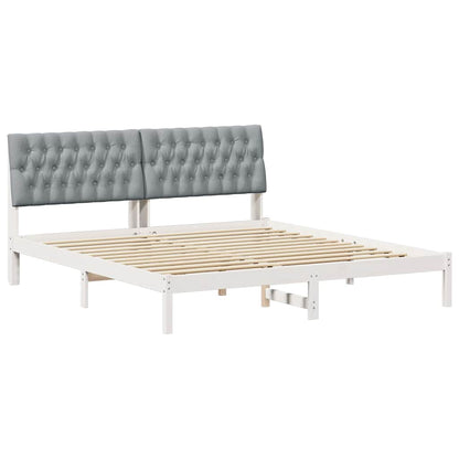 Bedframe met Gevoerd Hoofdgedeelte Wit 180 x 200 cm
