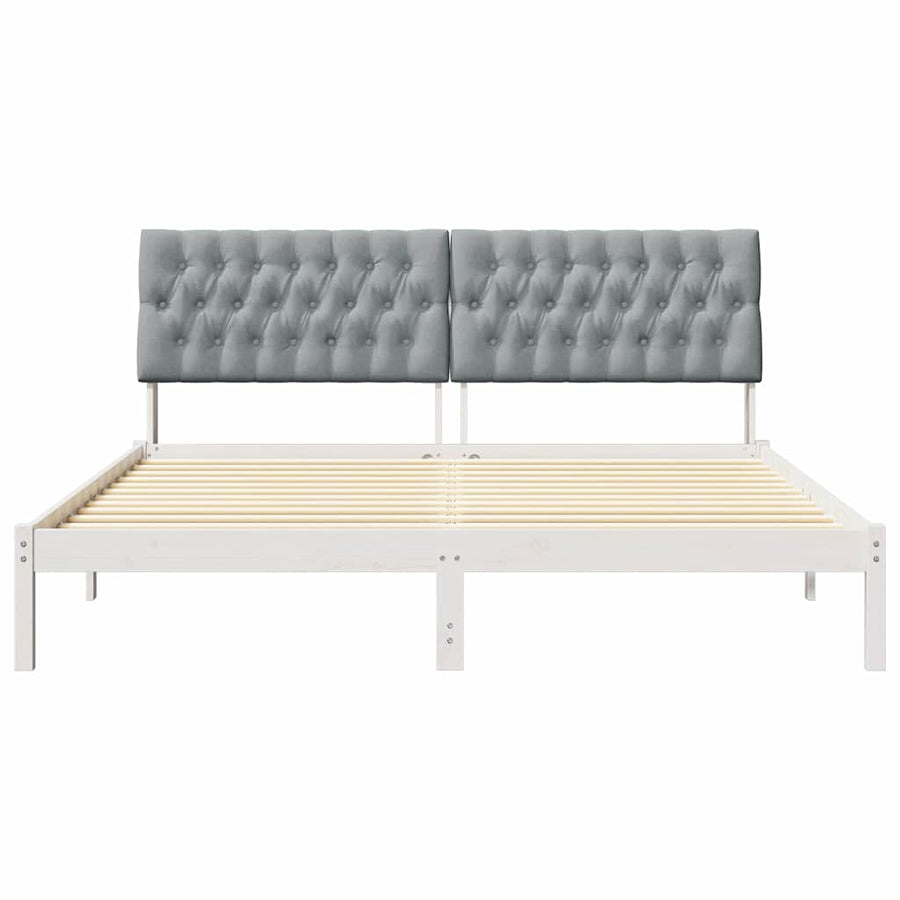 Bedframe met Gevoerd Hoofdgedeelte Wit 180 x 200 cm