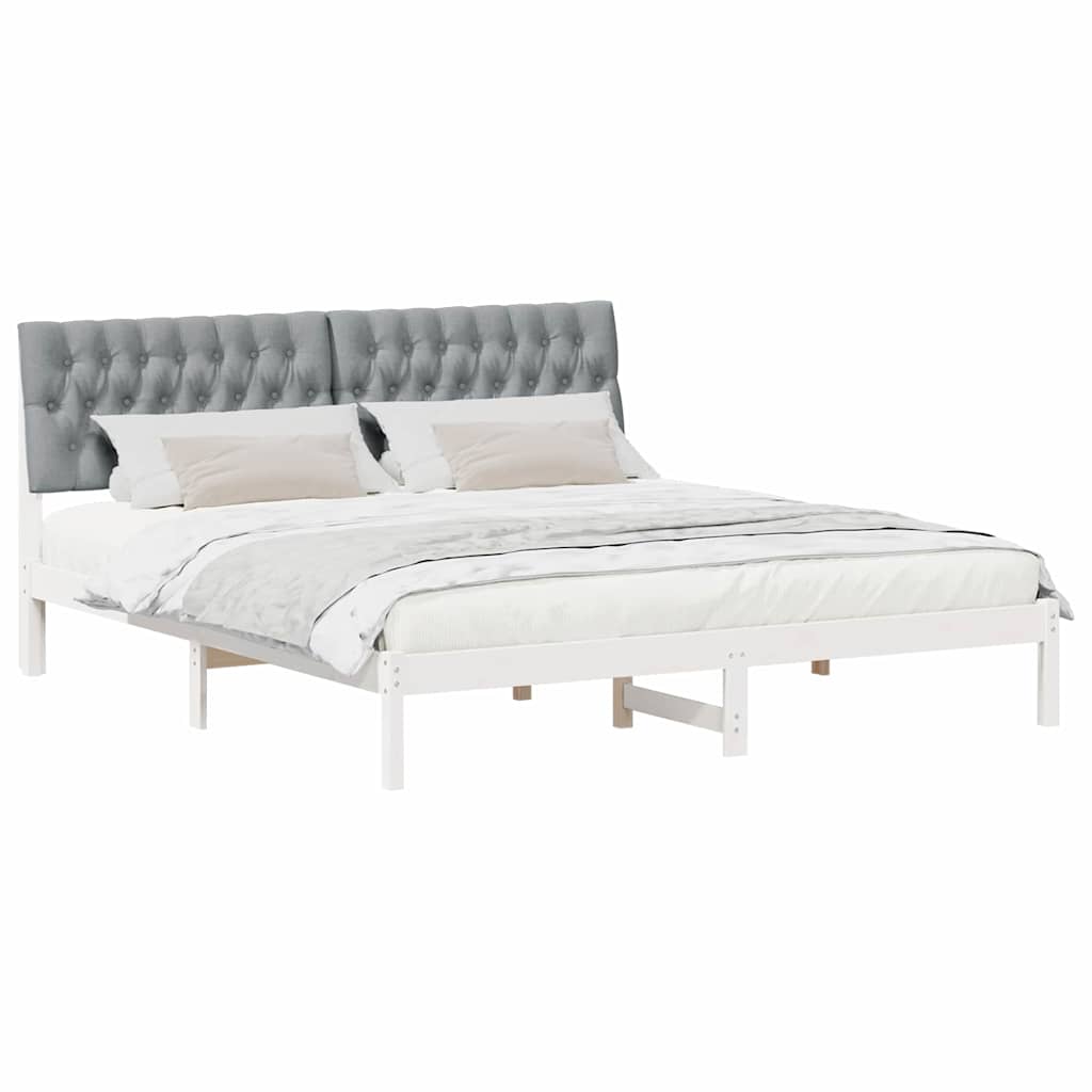 Bedframe met Gevoerd Hoofdgedeelte Wit 180 x 200 cm