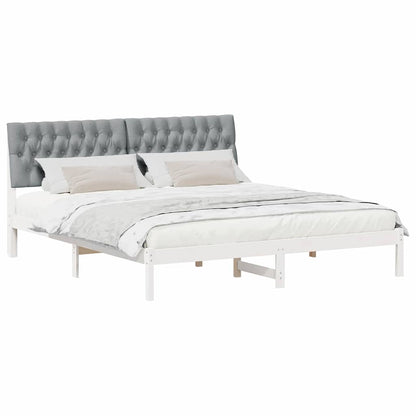 Bedframe met Gevoerd Hoofdgedeelte Wit 180 x 200 cm