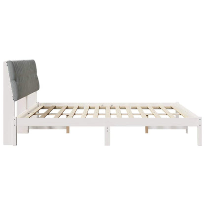 Bedframe met Gevoerd Hoofdgedeelte Wit 180 x 200 cm