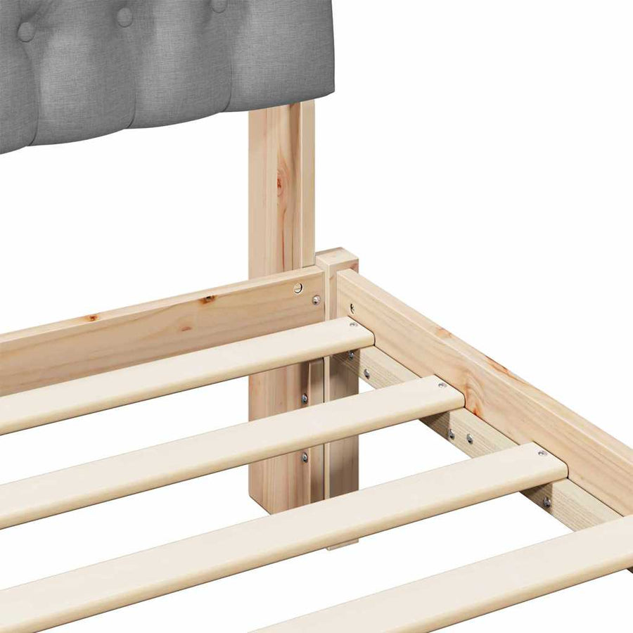 Bedframe met Gevoerd Hoofdgedeelte Bruin 160 x 200 cm