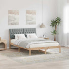 Bed Frame with Upholstered Headboard Brown 160 x 200 cm