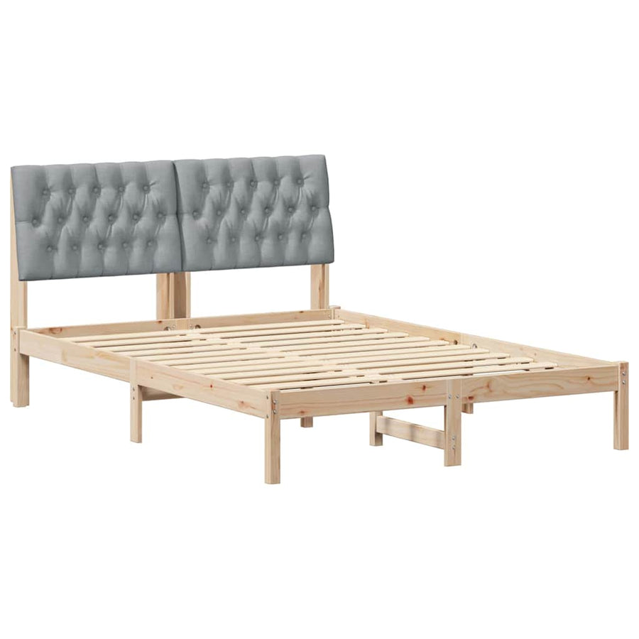 Bedframe met Gevoerd Hoofdgedeelte Bruin 160 x 200 cm