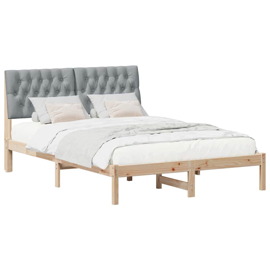 Bedframe met Gevoerd Hoofdgedeelte Bruin 160 x 200 cm