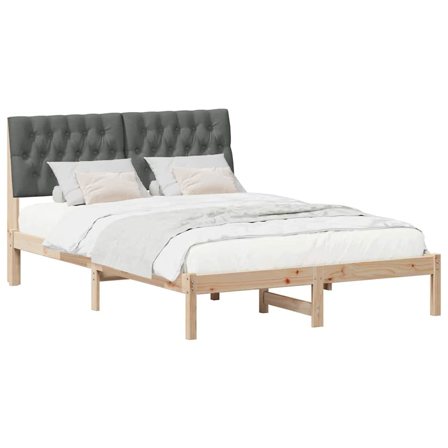 Bedframe met Gevoerd Hoofdgedeelte Bruin 160 x 200 cm
