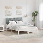 Bedframe 160x200 cm massief grenenhout wit hoofdbord
