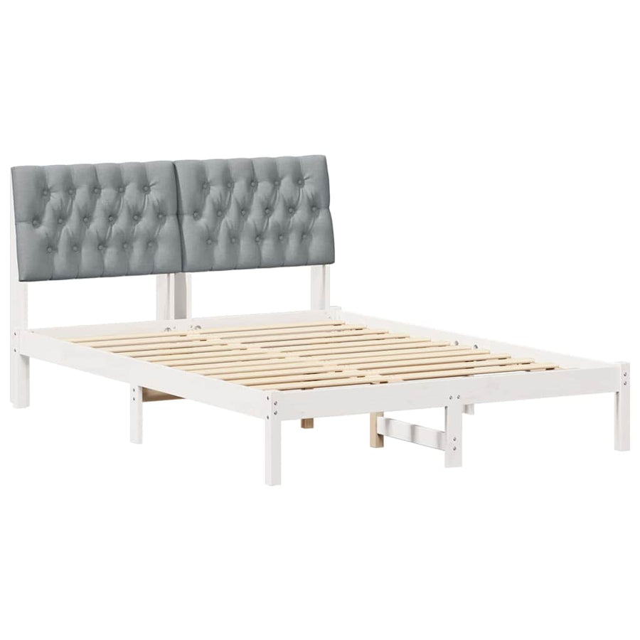 Bedframe met Gevoerd Hoofdgedeelte Wit 160 x 200 cm