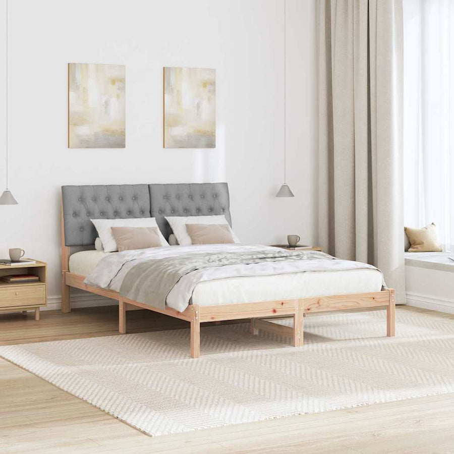 Bedframe met Gevoerd Hoofdgedeelte Bruin 150 x 200 cm