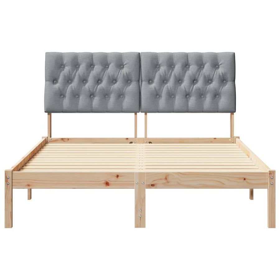 Bedframe met Gevoerd Hoofdgedeelte Bruin 150 x 200 cm