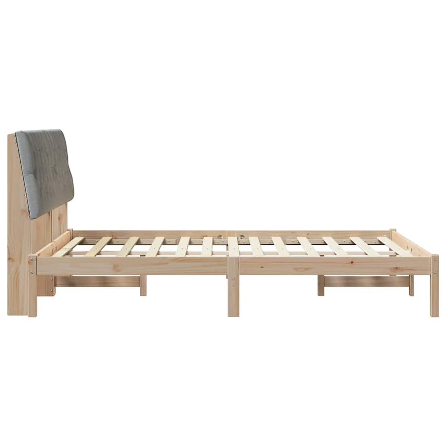 Bedframe met Gevoerd Hoofdgedeelte Bruin 150 x 200 cm
