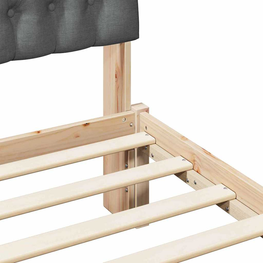 Bedframe met Gevoerd Hoofdgedeelte Bruin 150 x 200 cm