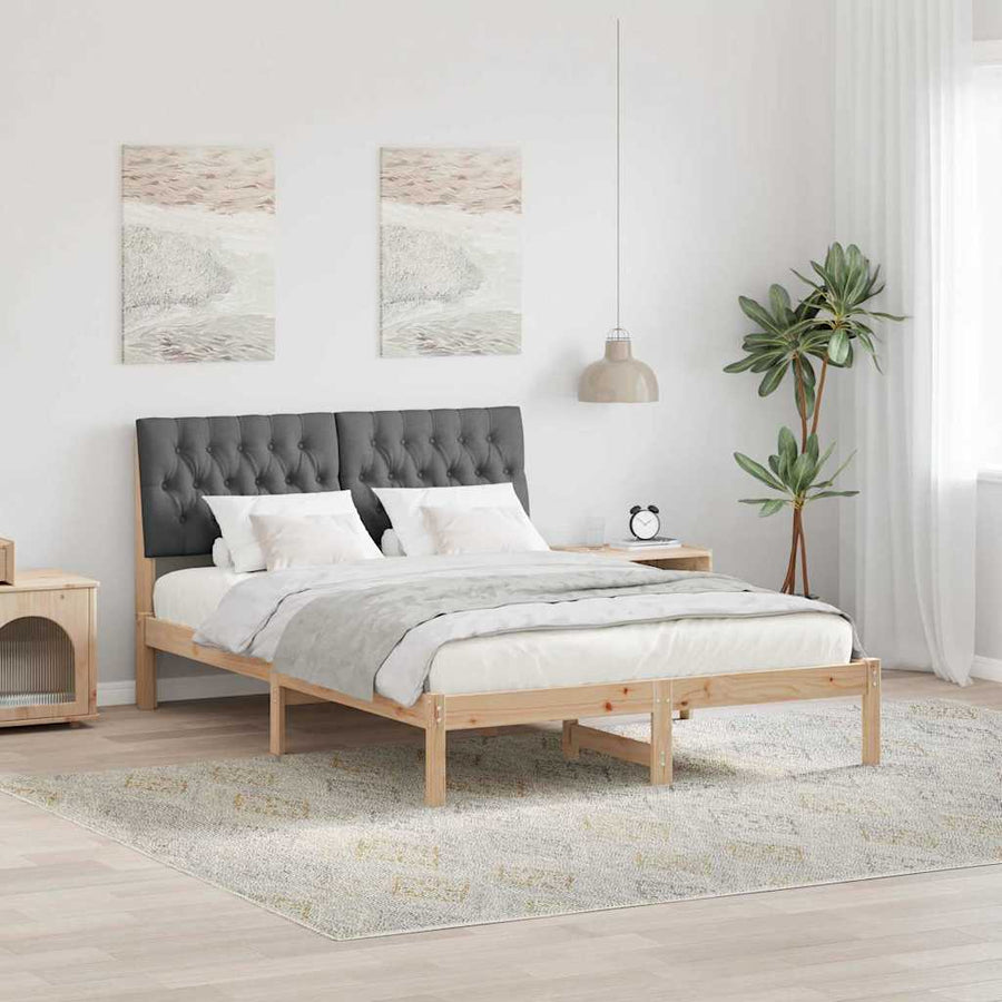 Bedframe met Gevoerd Hoofdgedeelte Bruin 150 x 200 cm