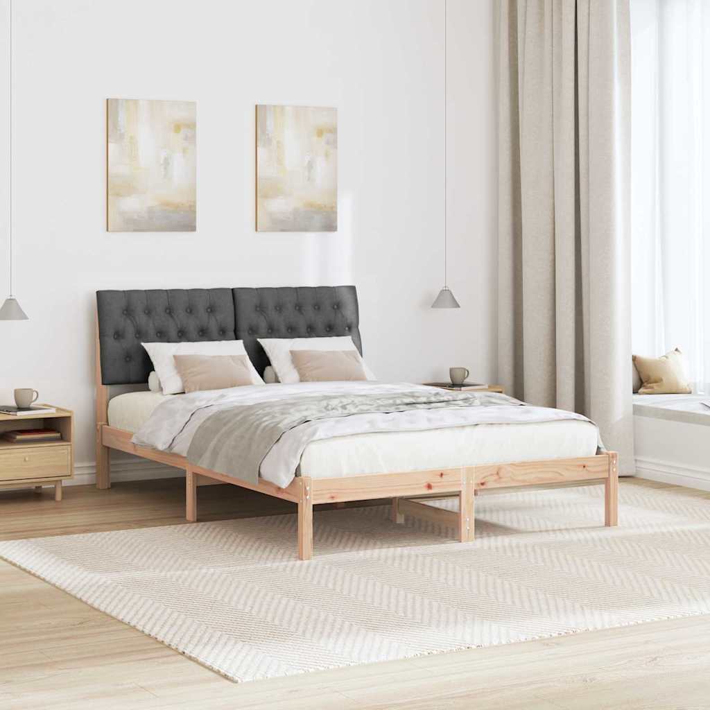 Bedframe met Gevoerd Hoofdgedeelte Bruin 150 x 200 cm