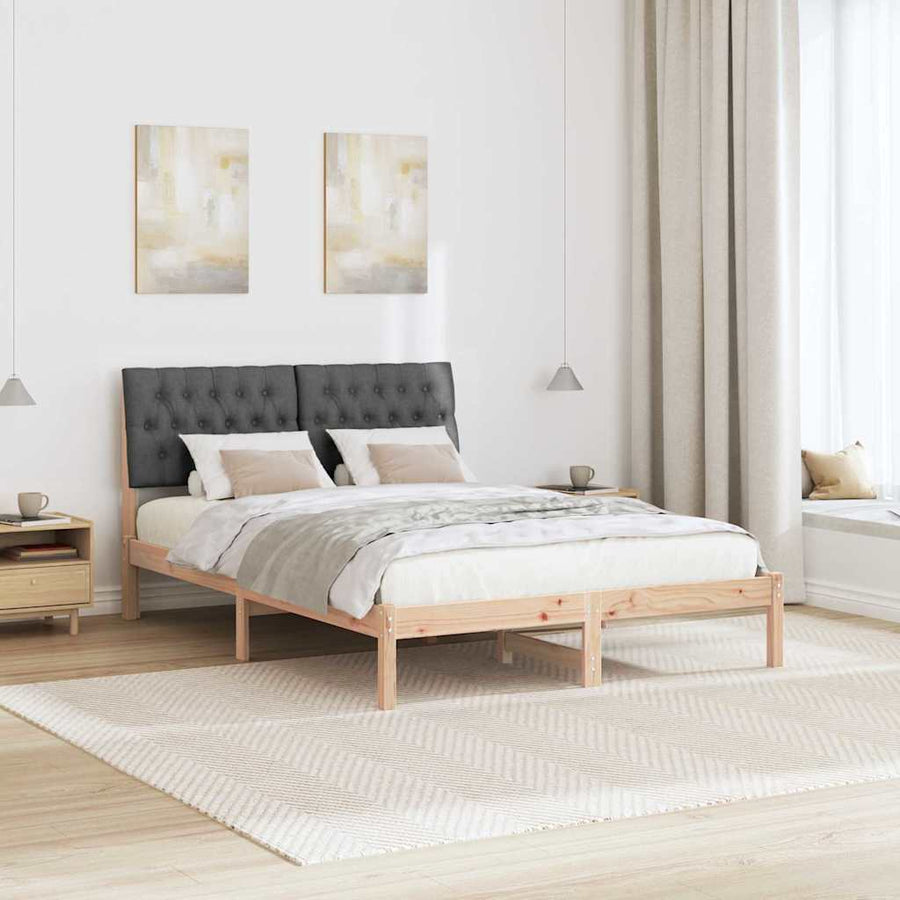 Bedframe met Gevoerd Hoofdgedeelte Bruin 150 x 200 cm
