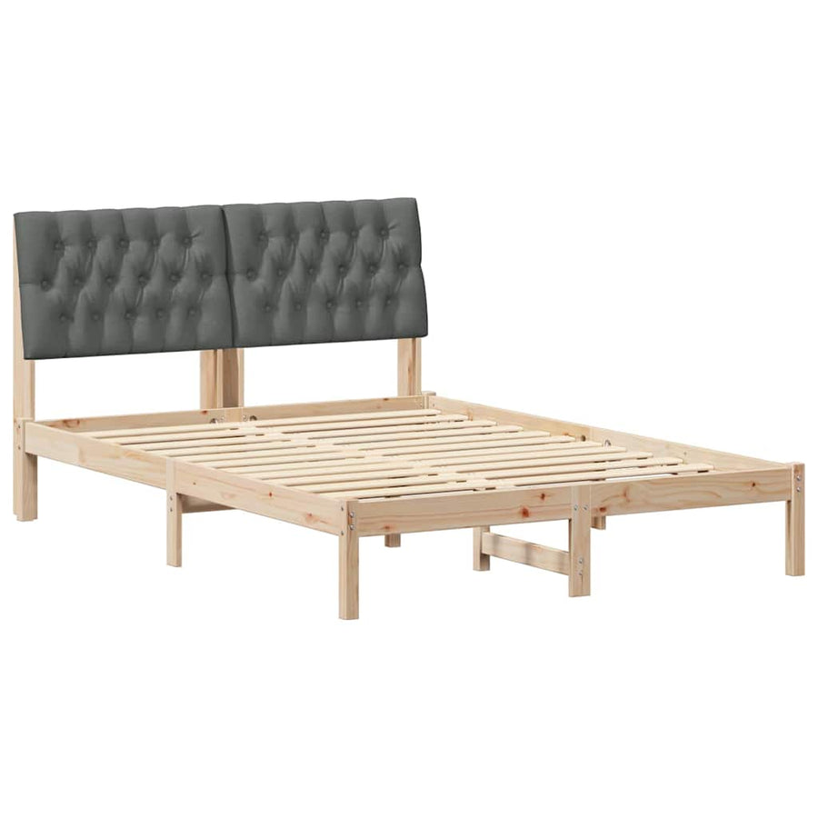 Bedframe met Gevoerd Hoofdgedeelte Bruin 150 x 200 cm