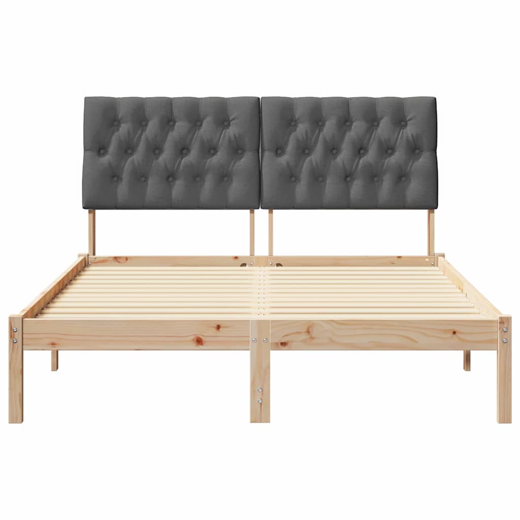 Bedframe met Gevoerd Hoofdgedeelte Bruin 150 x 200 cm