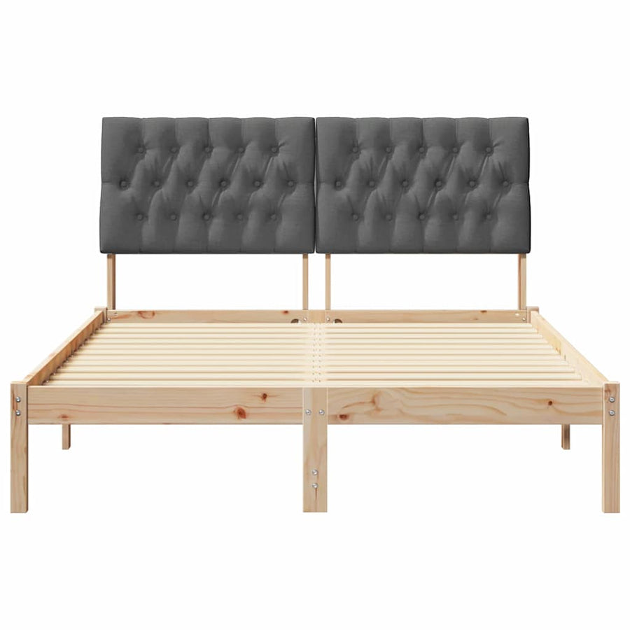 Bedframe met Gevoerd Hoofdgedeelte Bruin 150 x 200 cm