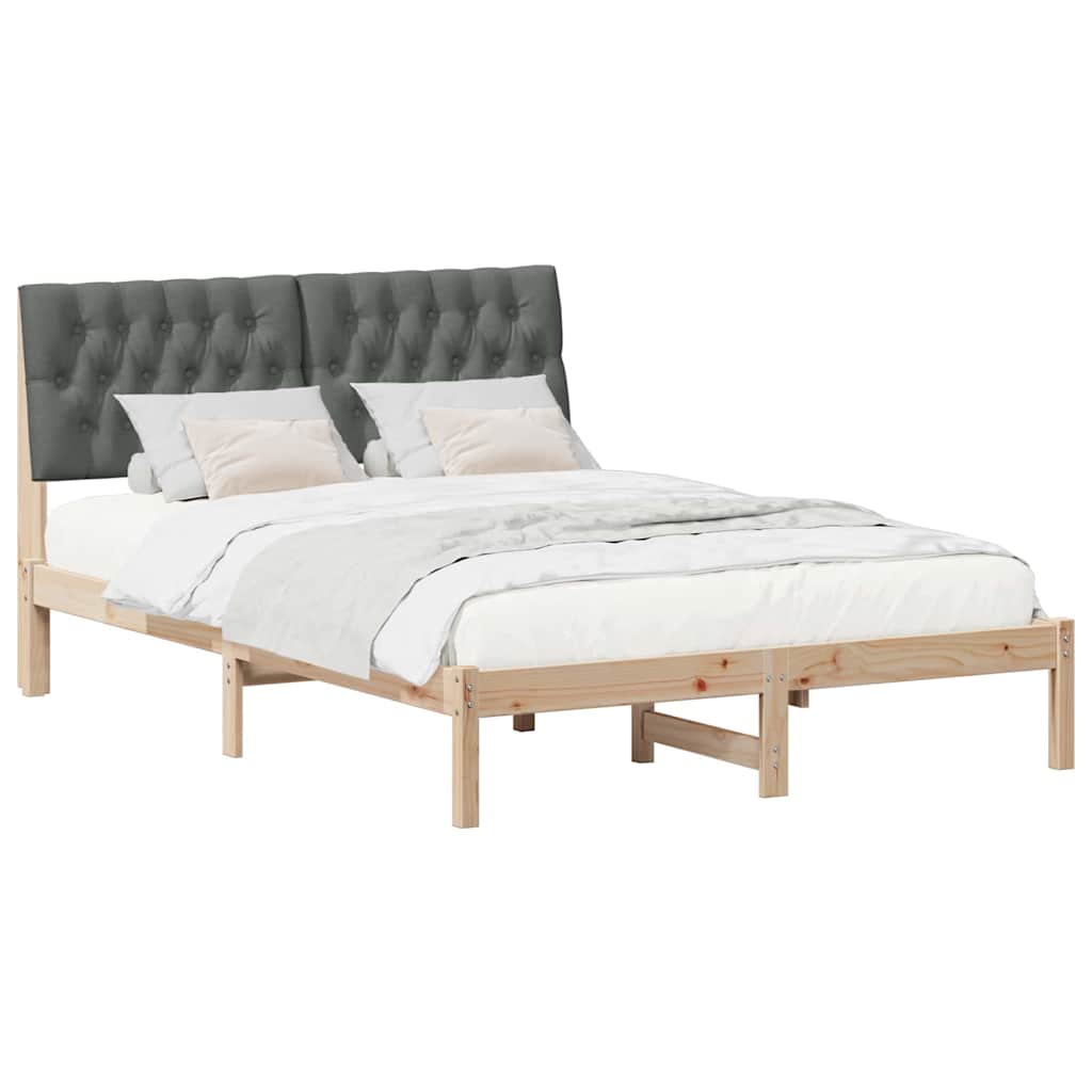 Bedframe met Gevoerd Hoofdgedeelte Bruin 150 x 200 cm