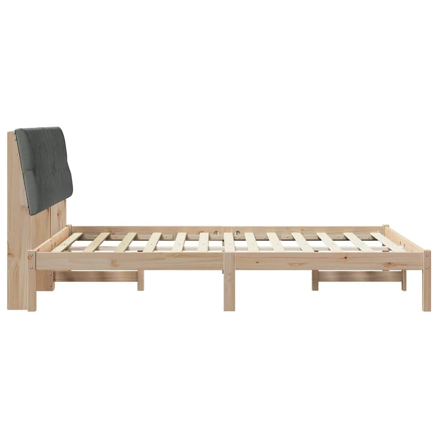 Bedframe met Gevoerd Hoofdgedeelte Bruin 150 x 200 cm