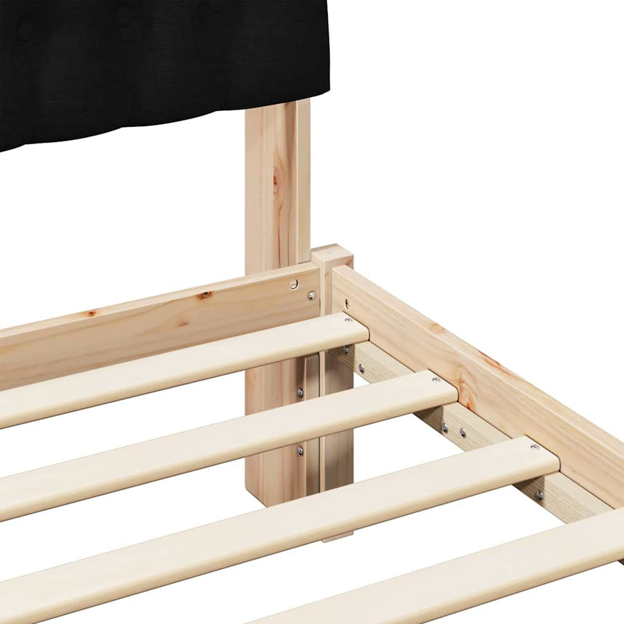 Bedframe met Gevoerd Hoofdgedeelte Bruin 150 x 200 cm