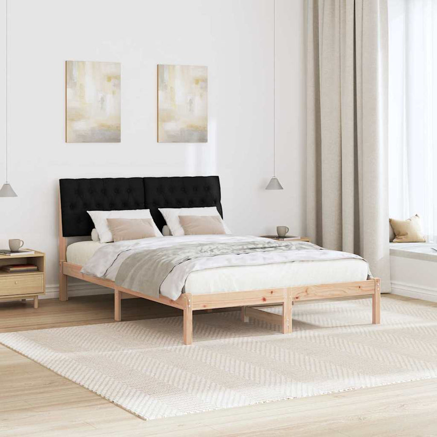 Bedframe met Gevoerd Hoofdgedeelte Bruin 150 x 200 cm