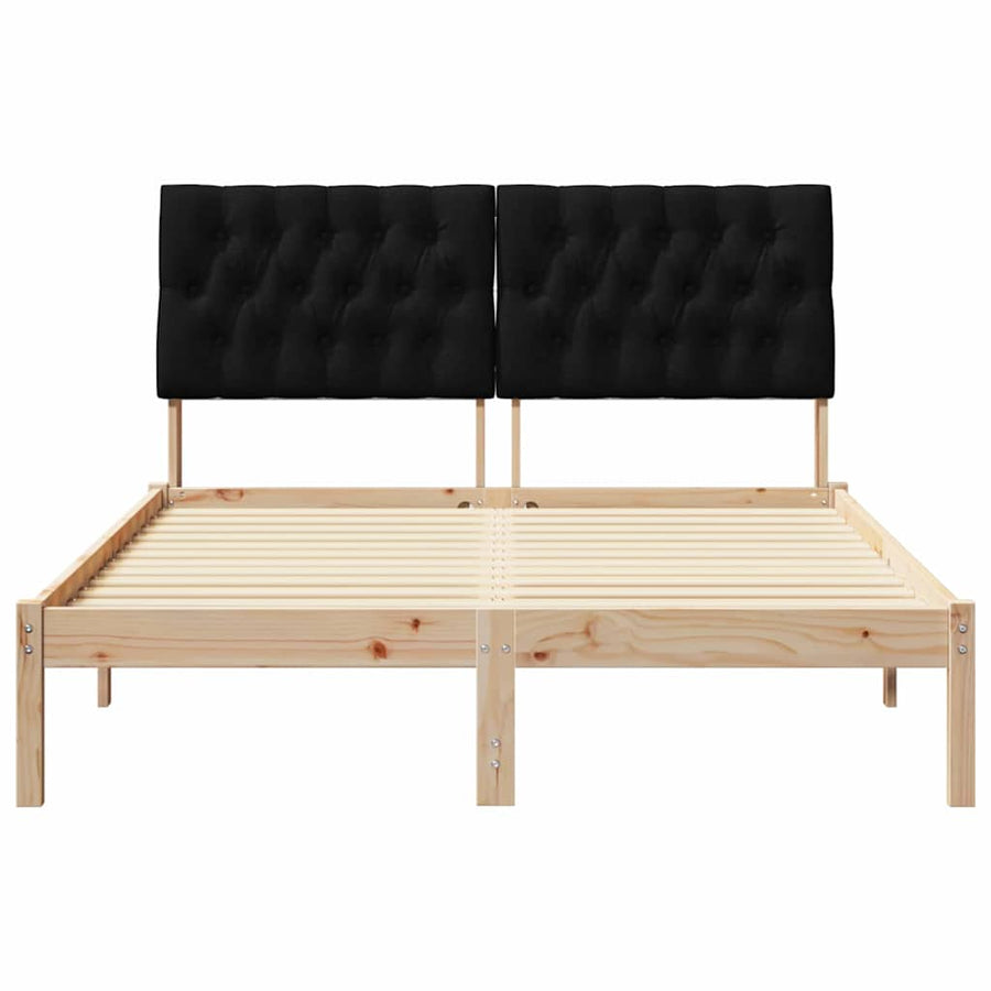 Bedframe met Gevoerd Hoofdgedeelte Bruin 150 x 200 cm