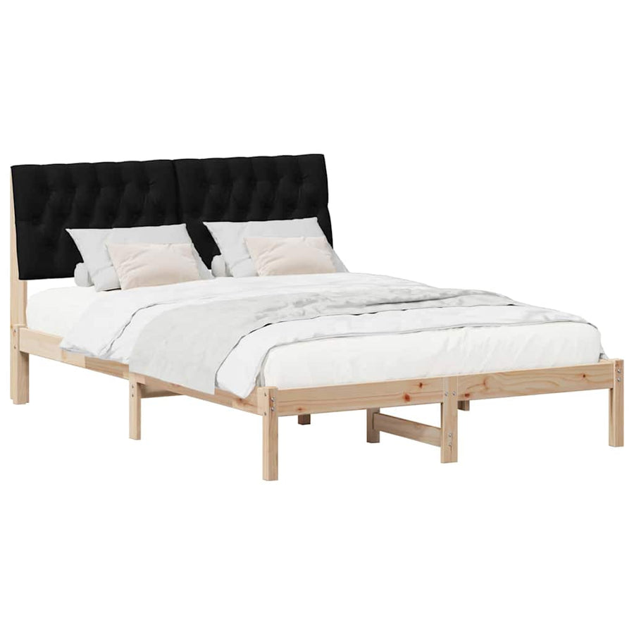 Bedframe met Gevoerd Hoofdgedeelte Bruin 150 x 200 cm
