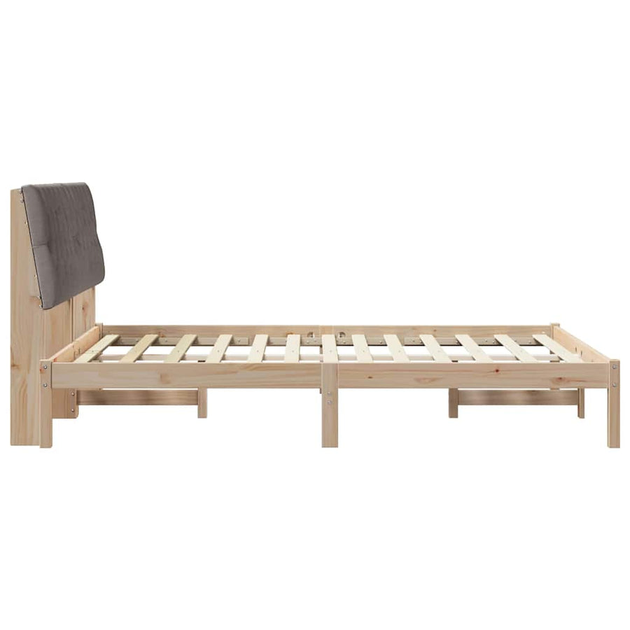 Bedframe met Gevoerd Hoofdgedeelte Bruin 150 x 200 cm