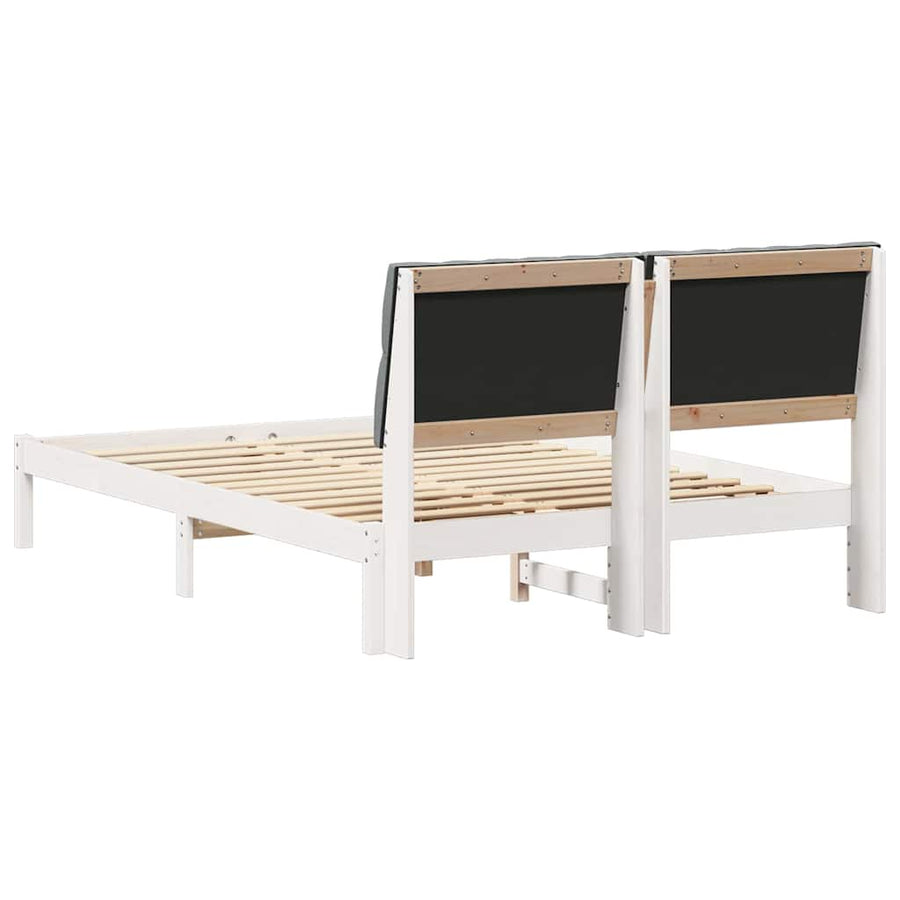 Bedframe met Gevoerd Hoofdgedeelte Wit 150 x 200 cm