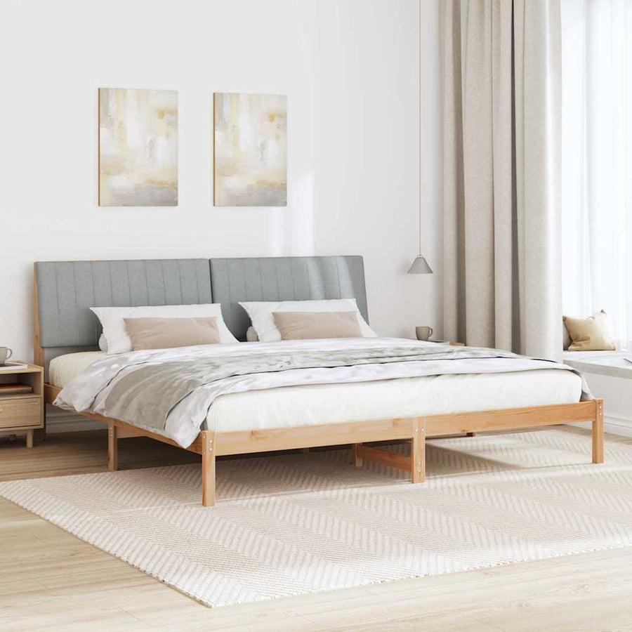 Bedframe met hoofdeinde Bruin 200 x 200 cm Stof