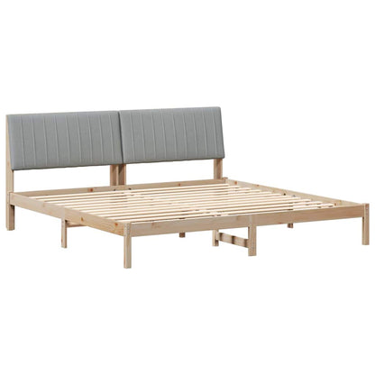 Bedframe met hoofdeinde Bruin 200 x 200 cm Stof