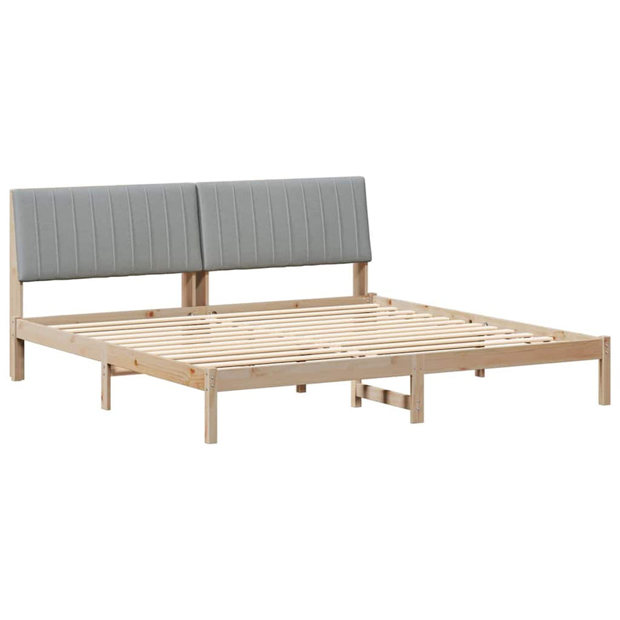 Bedframe met hoofdeinde Bruin 200 x 200 cm Stof