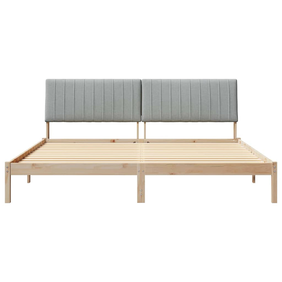 Bedframe met hoofdeinde Bruin 200 x 200 cm Stof