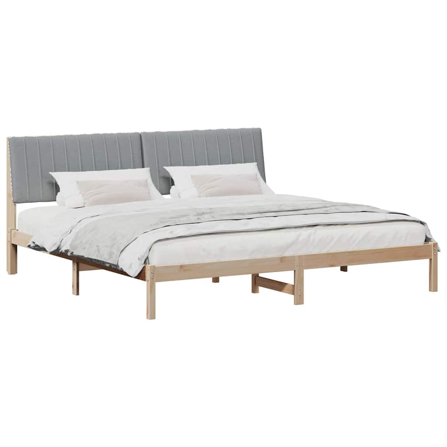 Bedframe met hoofdeinde Bruin 200 x 200 cm Stof