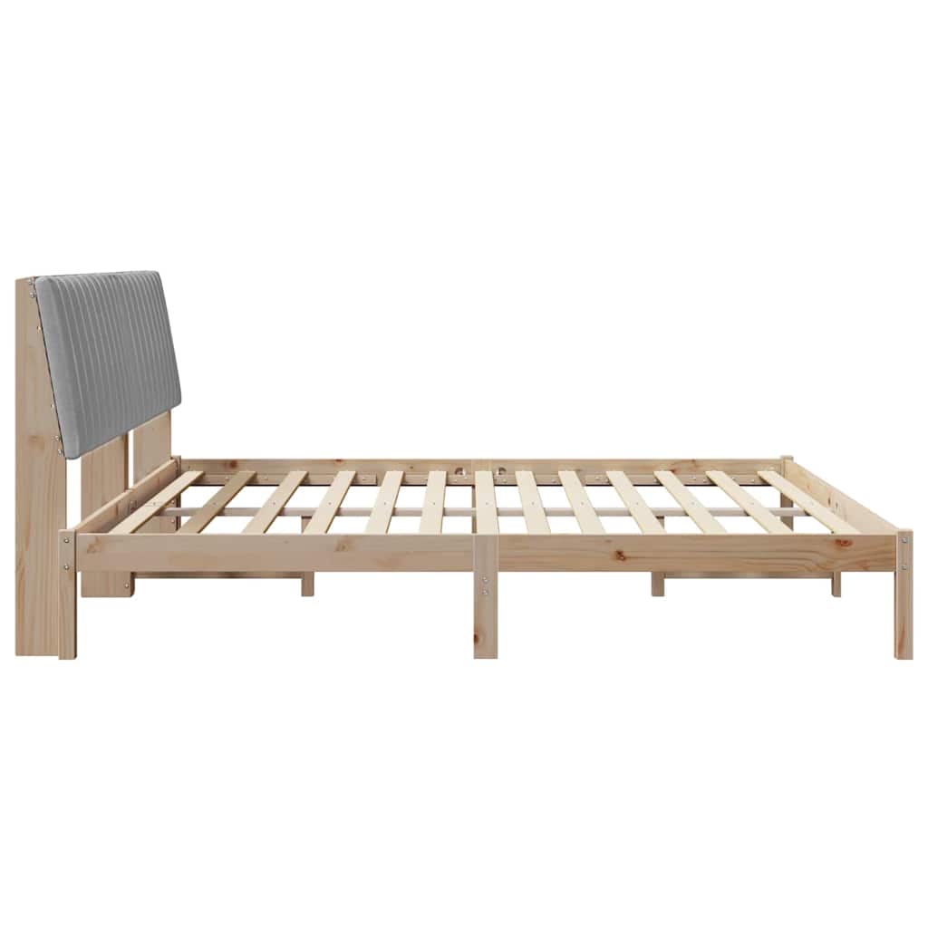 Bedframe met hoofdeinde Bruin 200 x 200 cm Stof