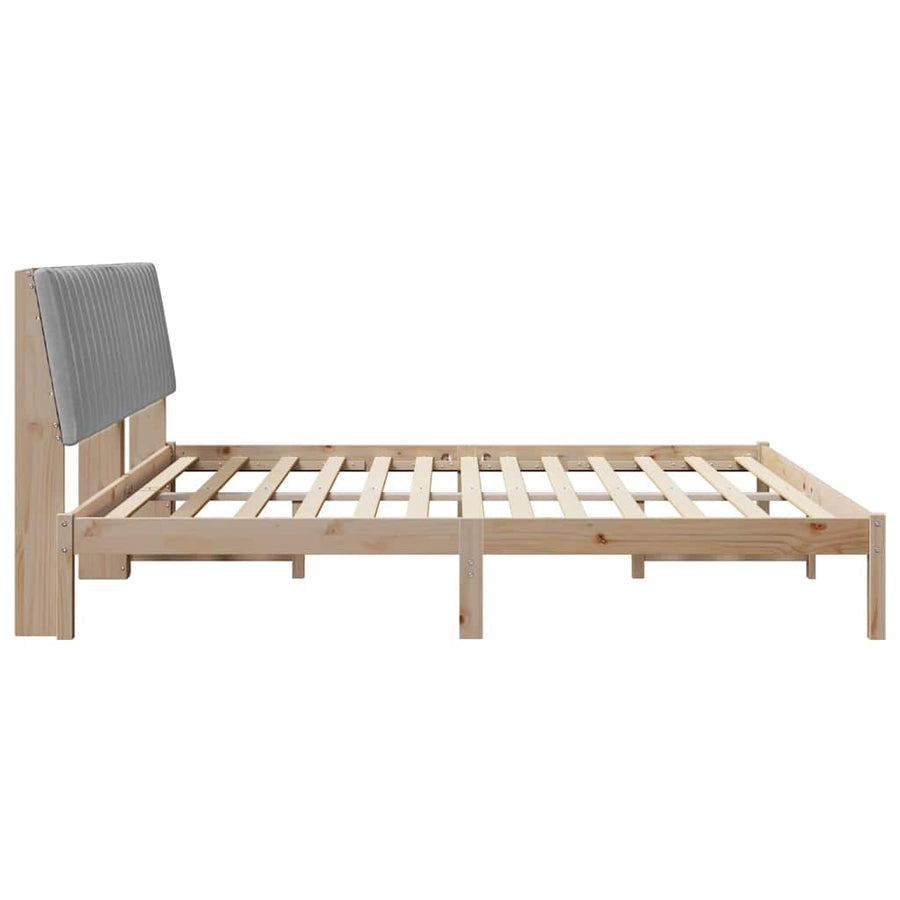 Bedframe met hoofdeinde Bruin 200 x 200 cm Stof