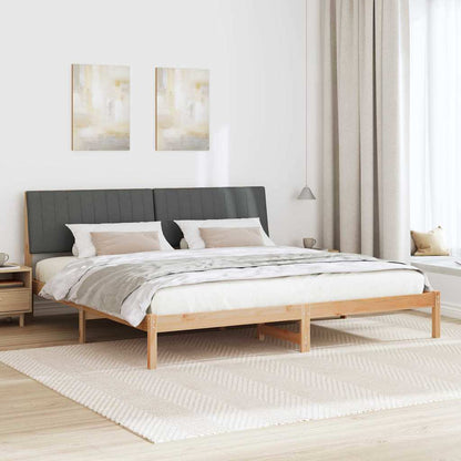 Bedframe met hoofdeinde Bruin 200 x 200 cm Stof