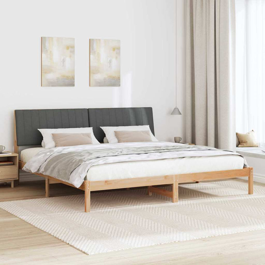 Bedframe met hoofdeinde Bruin 200 x 200 cm Stof