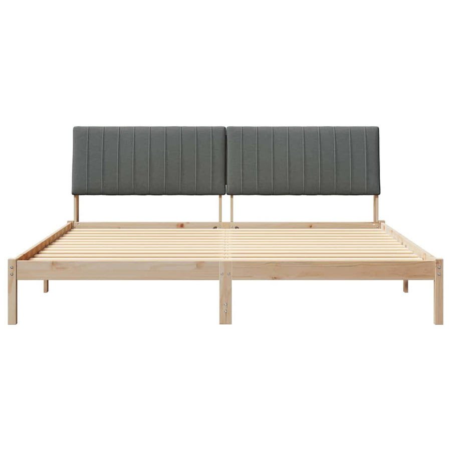 Bedframe met hoofdeinde Bruin 200 x 200 cm Stof