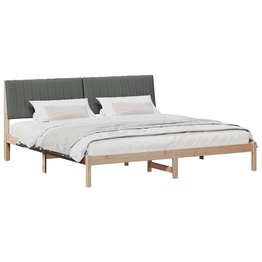 Bedframe met hoofdeinde Bruin 200 x 200 cm Stof