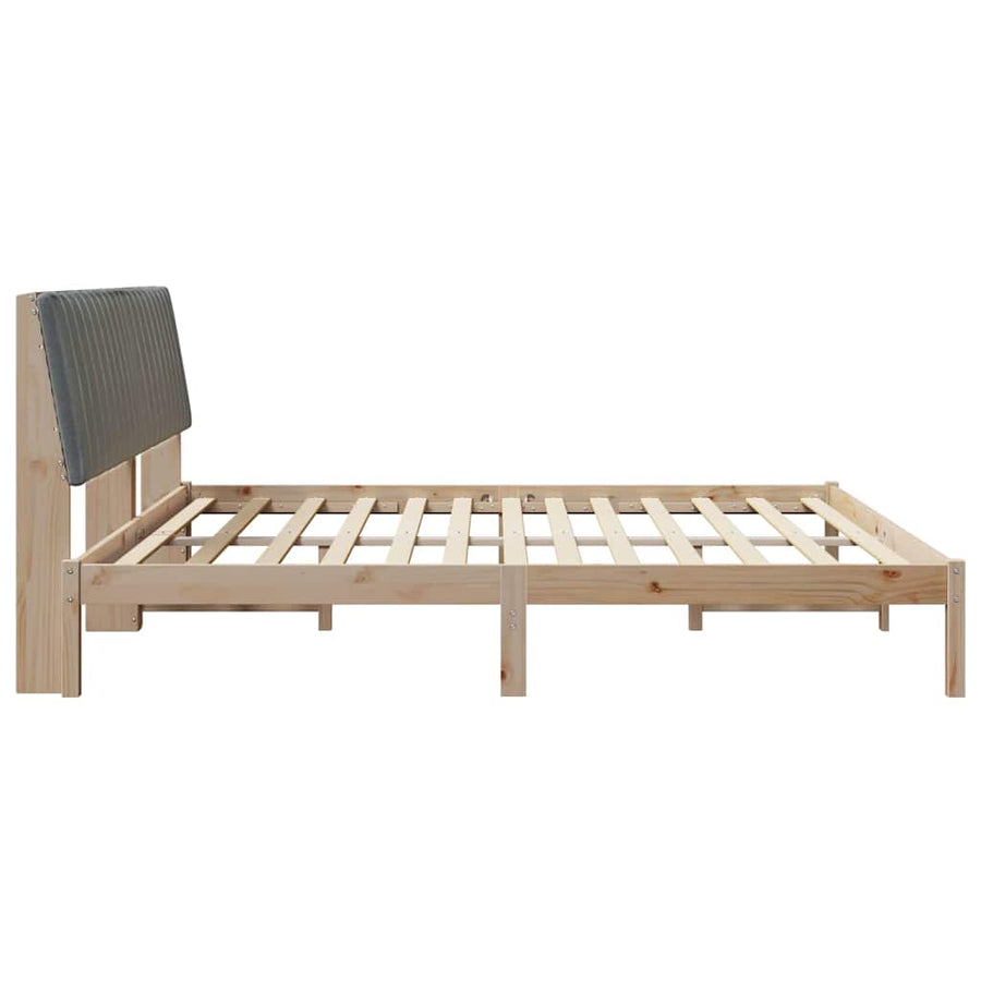 Bedframe met hoofdeinde Bruin 200 x 200 cm Stof