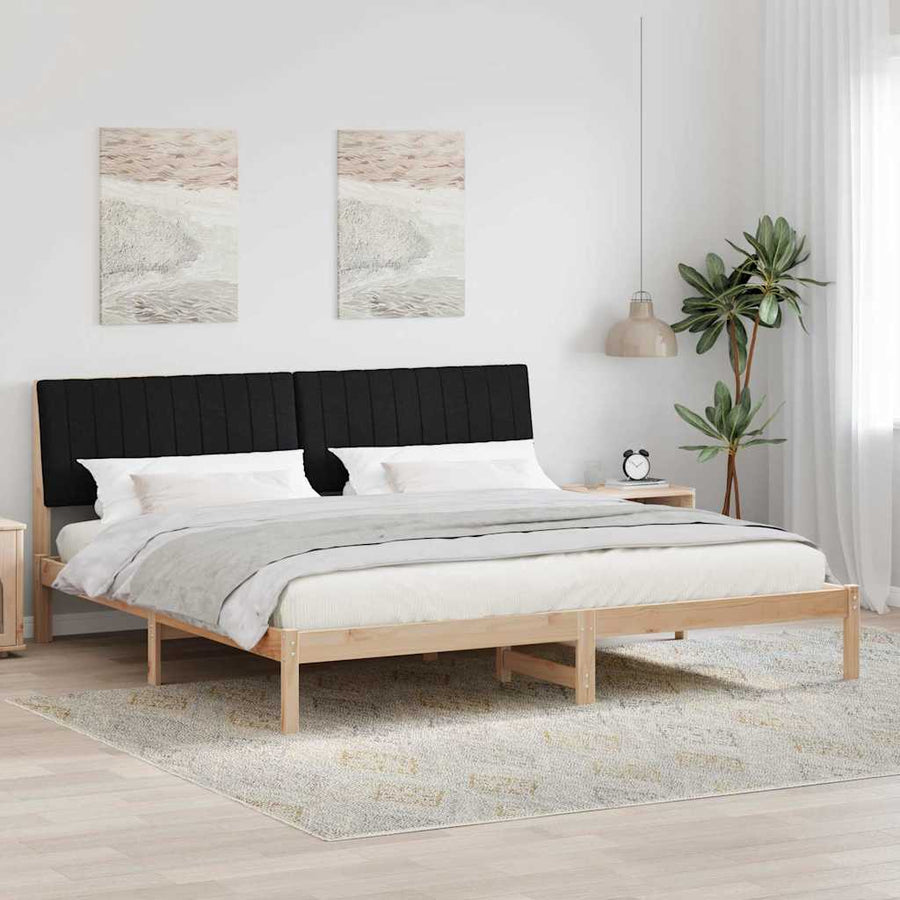 Bedframe met hoofdeinde Bruin 200 x 200 cm Stof