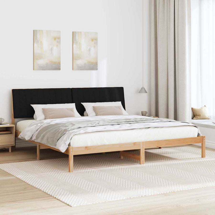 Bedframe met hoofdeinde Bruin 200 x 200 cm Stof