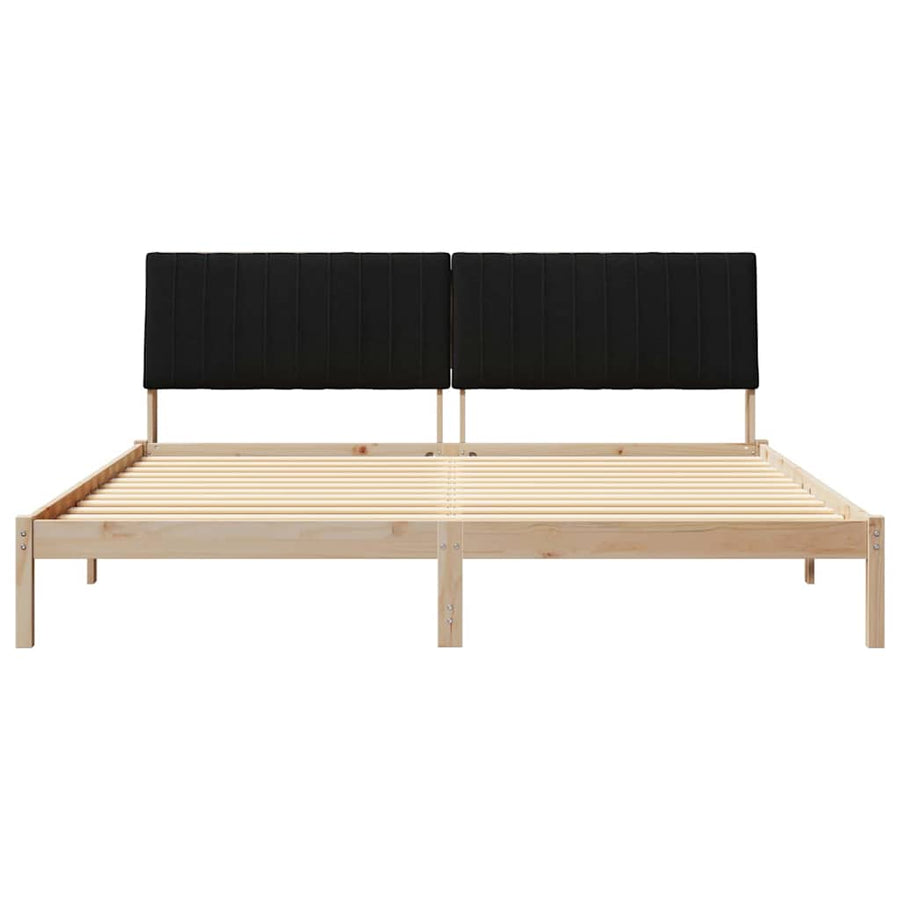 Bedframe met hoofdeinde Bruin 200 x 200 cm Stof